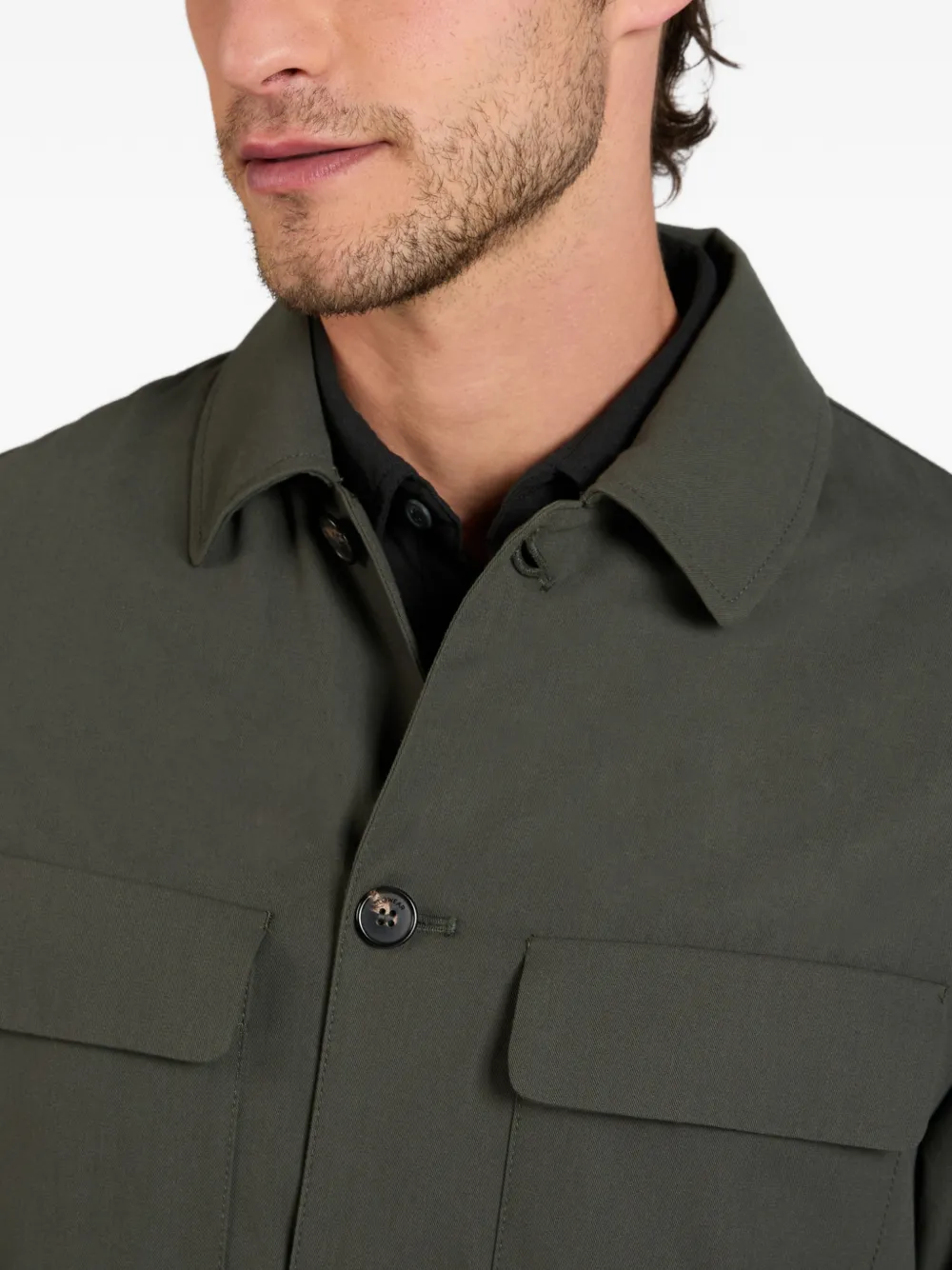 Incotex Katoenen shirtjack Groen