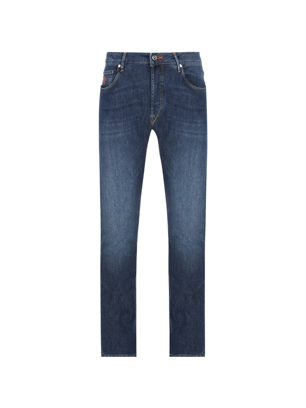 Hand Picked Ravello logo-patch jeans - Blu