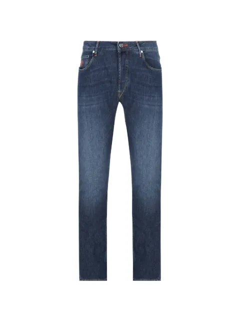 Hand Picked Ravello logo-patch jeans