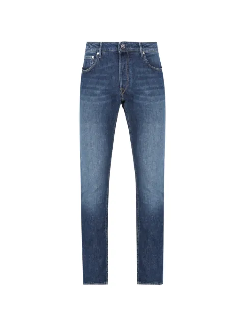 Hand Picked Ravello logo-patch jeans