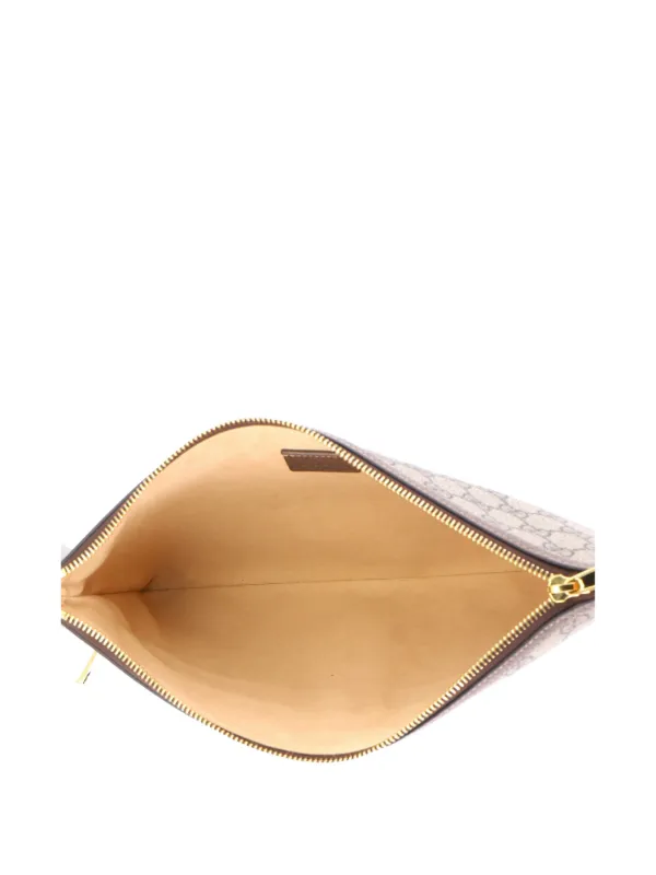 オフィディア Gucci Pre-Owned Ophidia Zip Pouch GG Coated Canvas Large Clutch