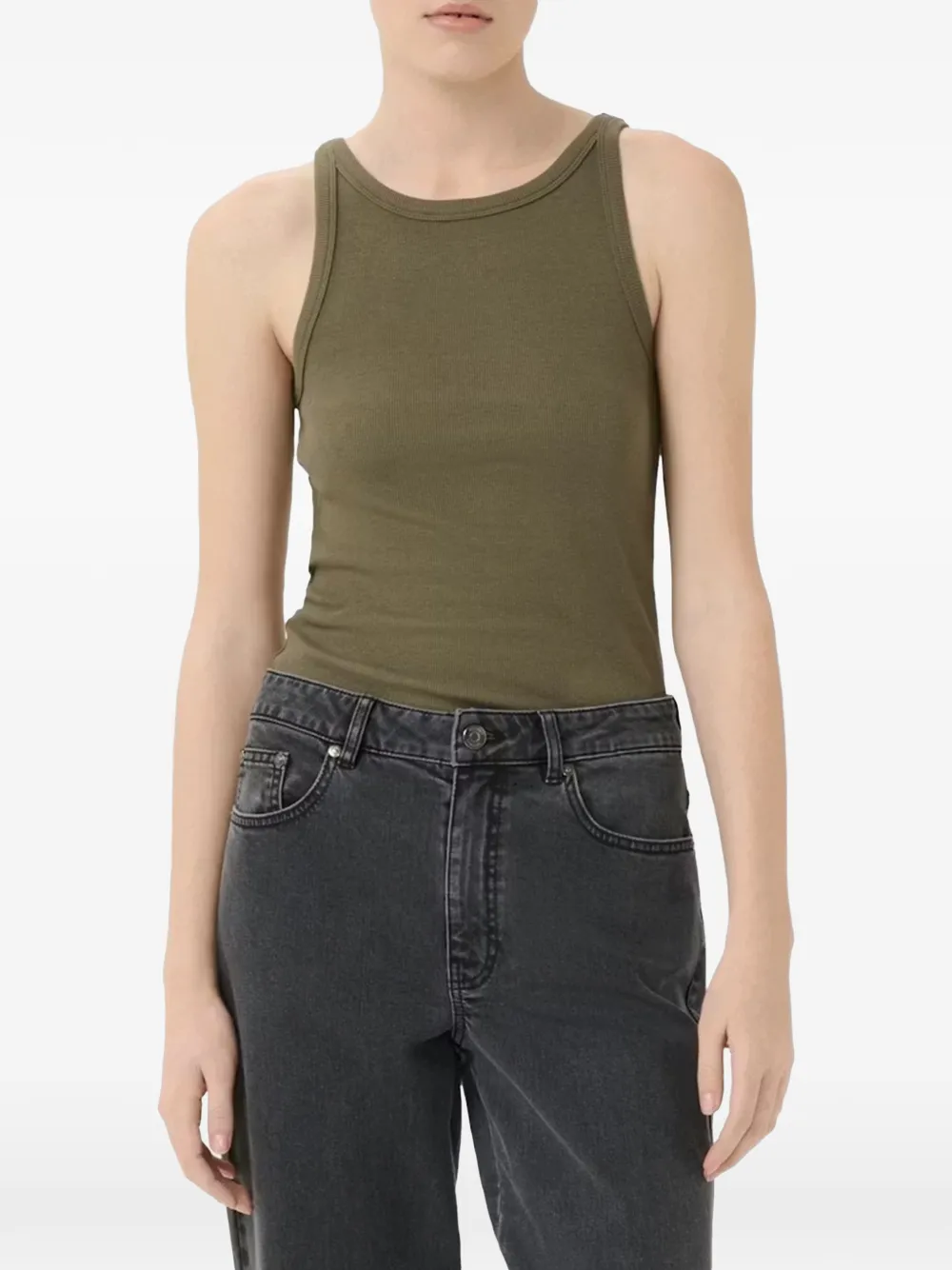 Gestuz DrewGZ ribgebreide tanktop Groen