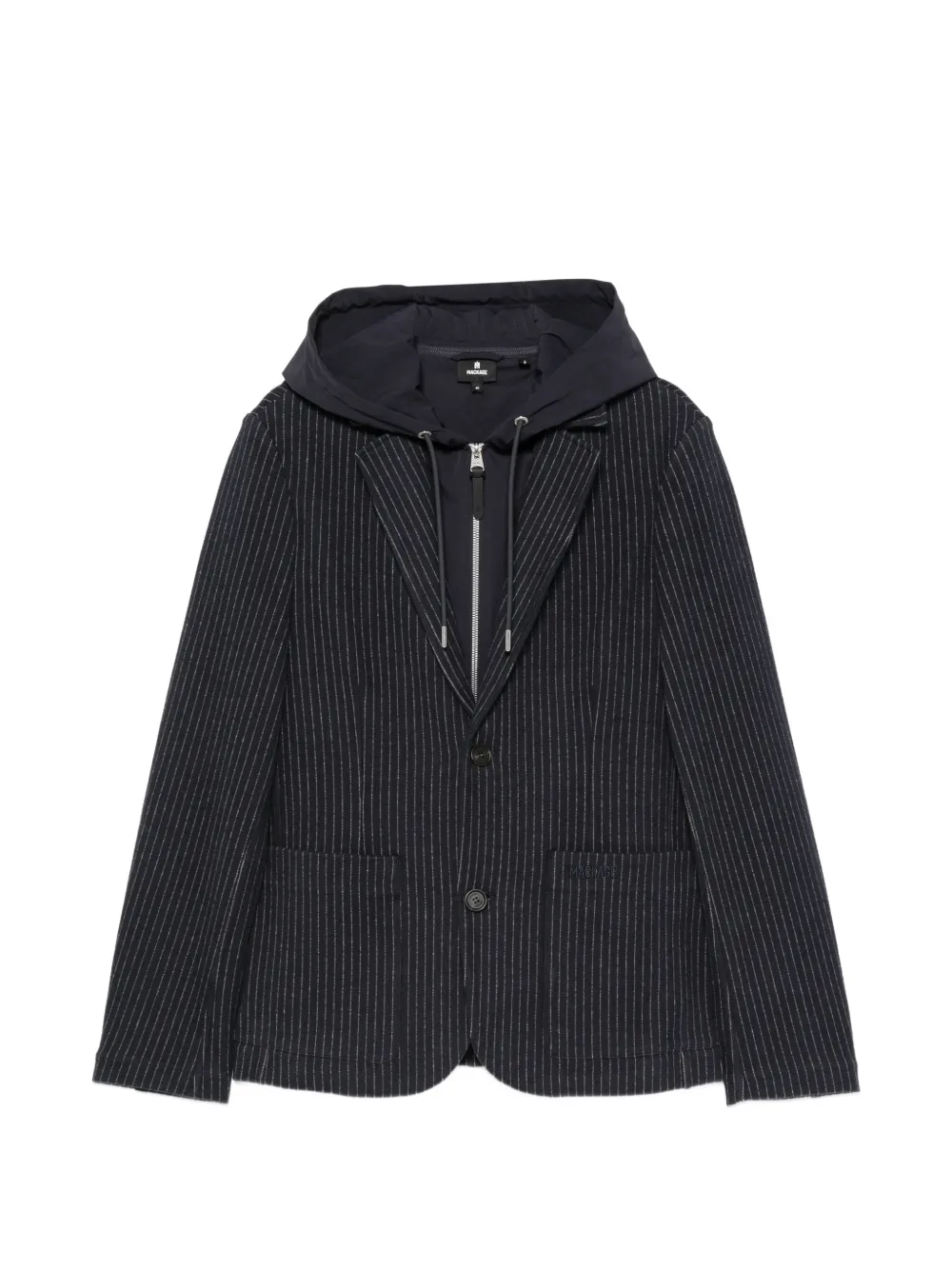 Mackage pinstriped hooded blazer - Blue