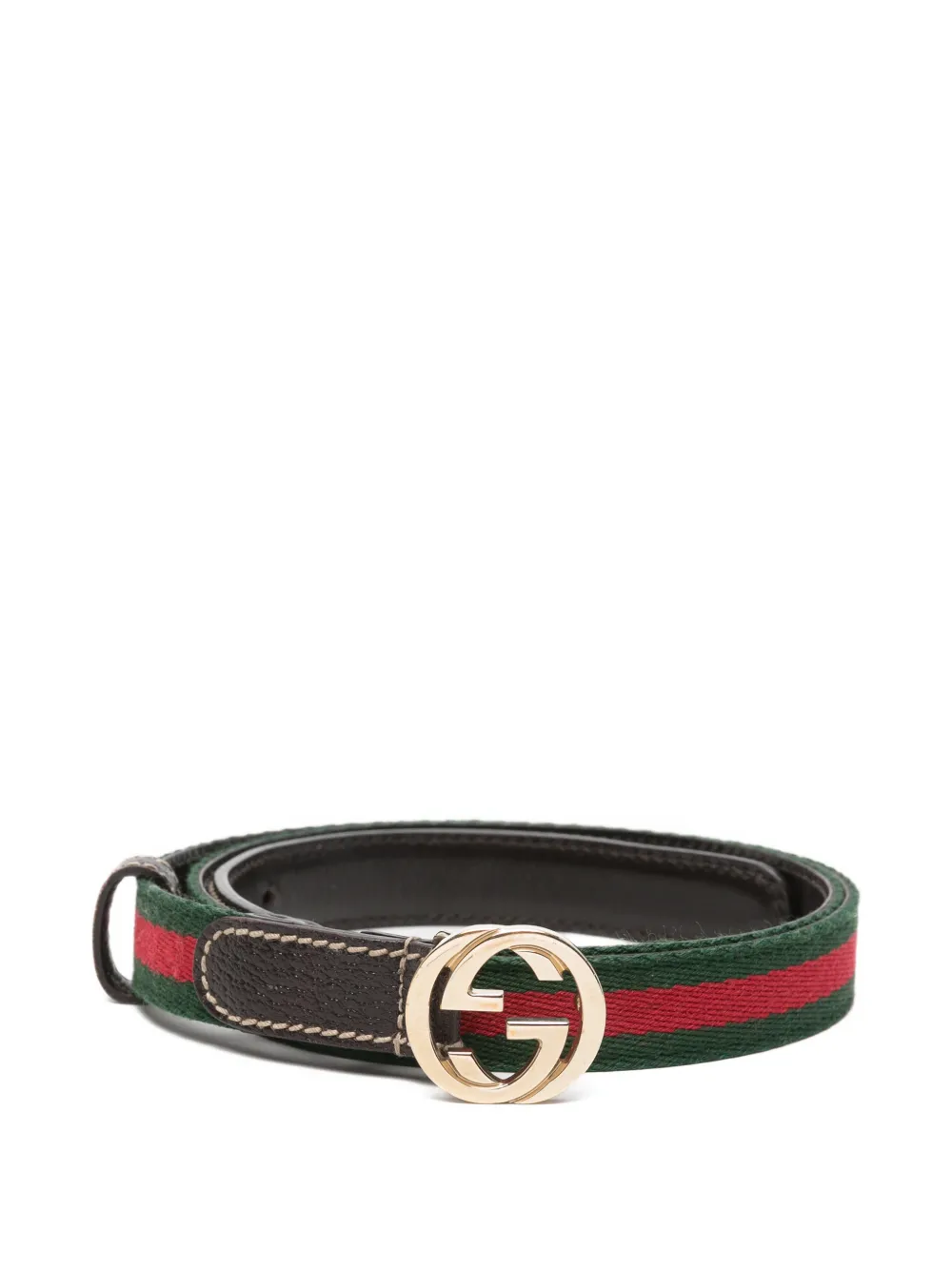 Gucci Pre-Owned 2020s Web Interlocking-G belt - Grün