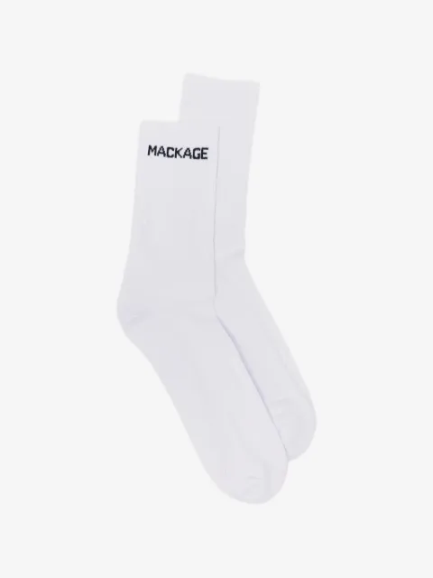 Mackage Woods logo-knit ribbed socks