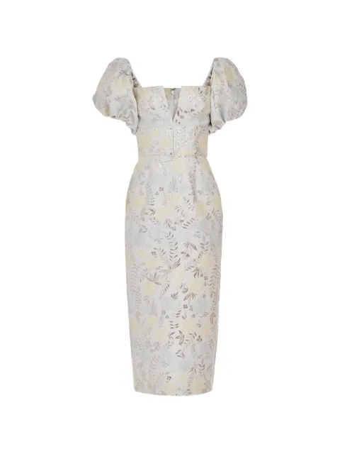 Markarian Yvette puff-sleeve midi dress