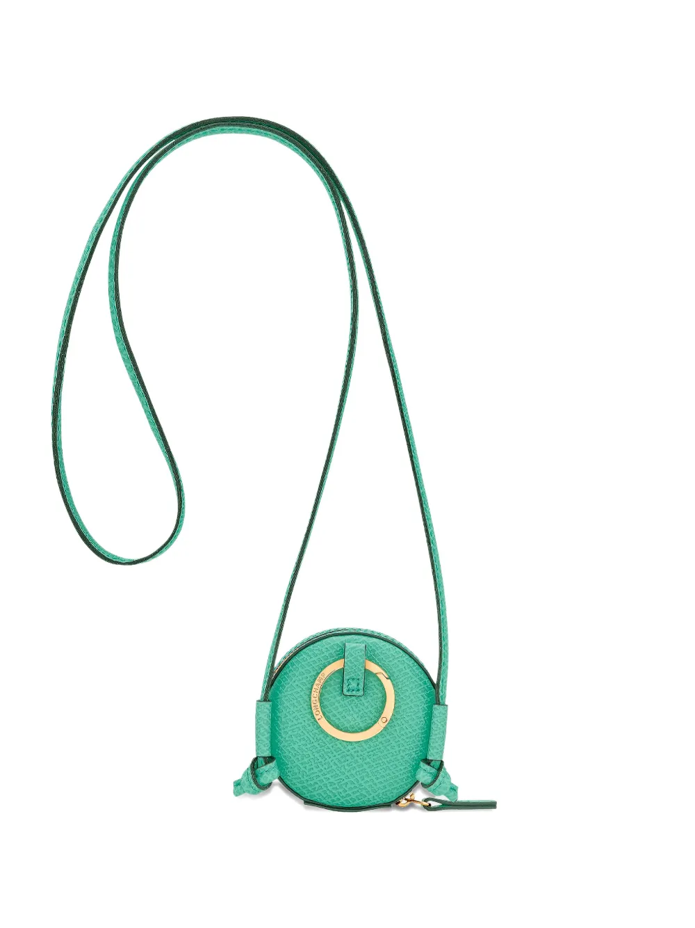 Longchamp Épure Portemonnaie aus strukturiertem Leder - Grün