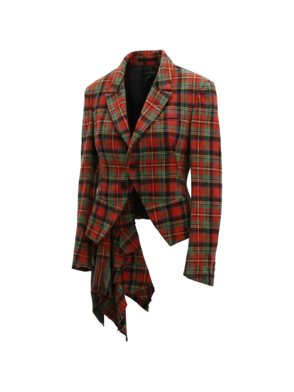 Comme Des Garçons Pre-Owned 1990s plaid asymmetric blazer - Red