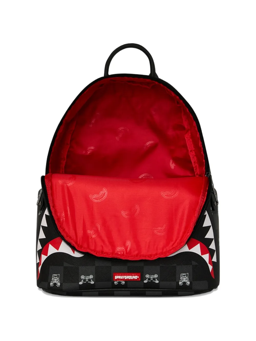 sprayground kid Shark Mouth geruite rugzak Zwart