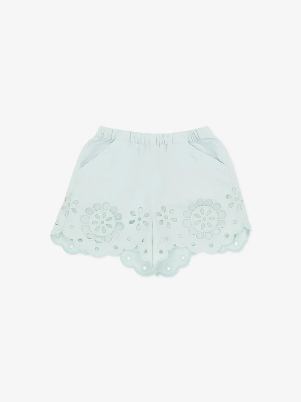 ZIMMERMANN Kids Awaken broderie-anglaise scalloped-hem shorts - Blu
