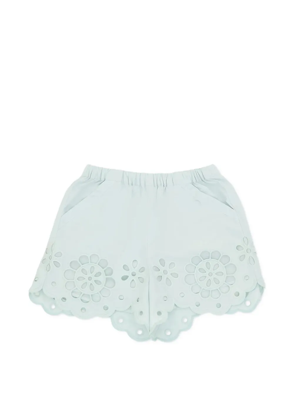 ZIMMERMANN Kids Awaken broderie-anglaise scalloped-hem shorts - Blu