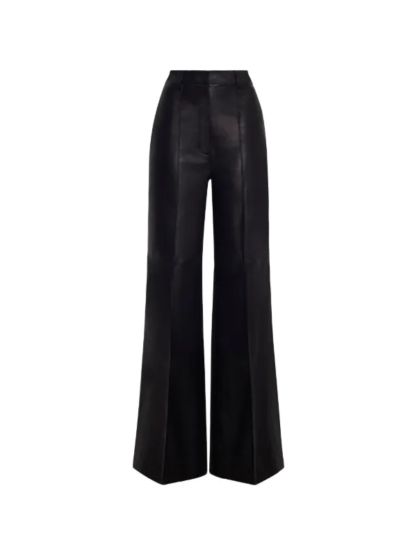 Adam Lippes Riz Leather Trousers in Black