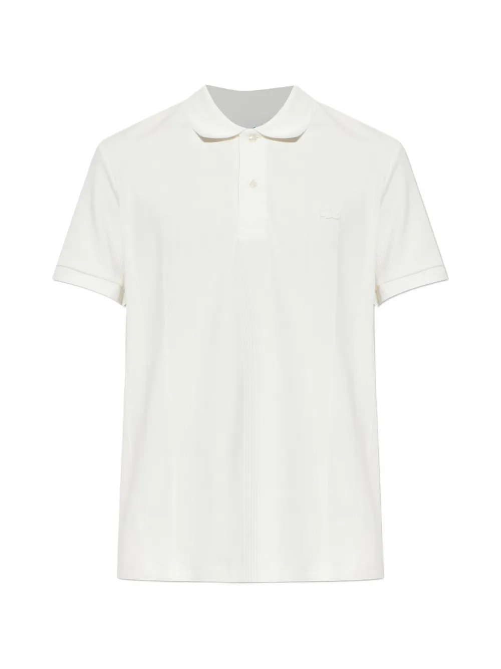 Lacoste ribbed-knit logo-patch polo shirt - Weiß
