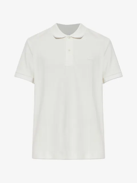 Lacoste ribbed-knit logo-patch polo shirt