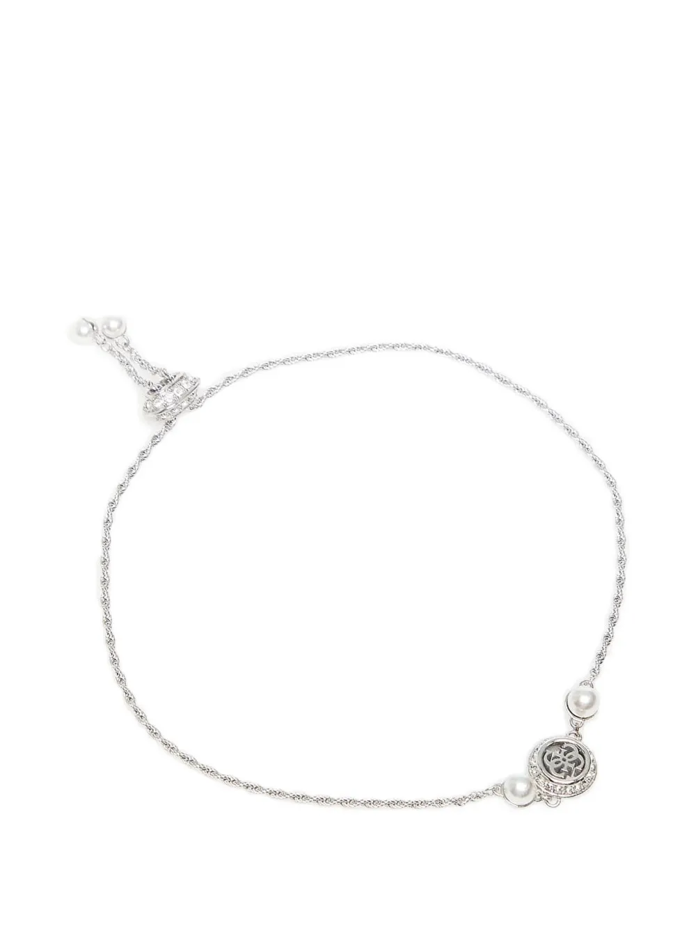 GUESS USA logo-plaque faux-pearl bracelet