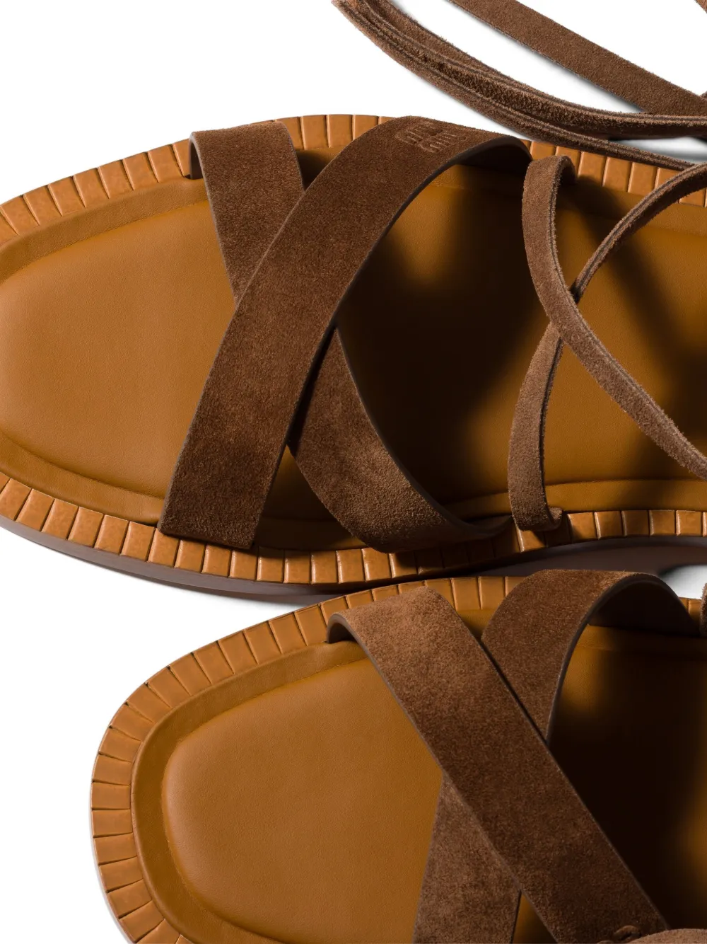 Miu Suède sandalen Bruin