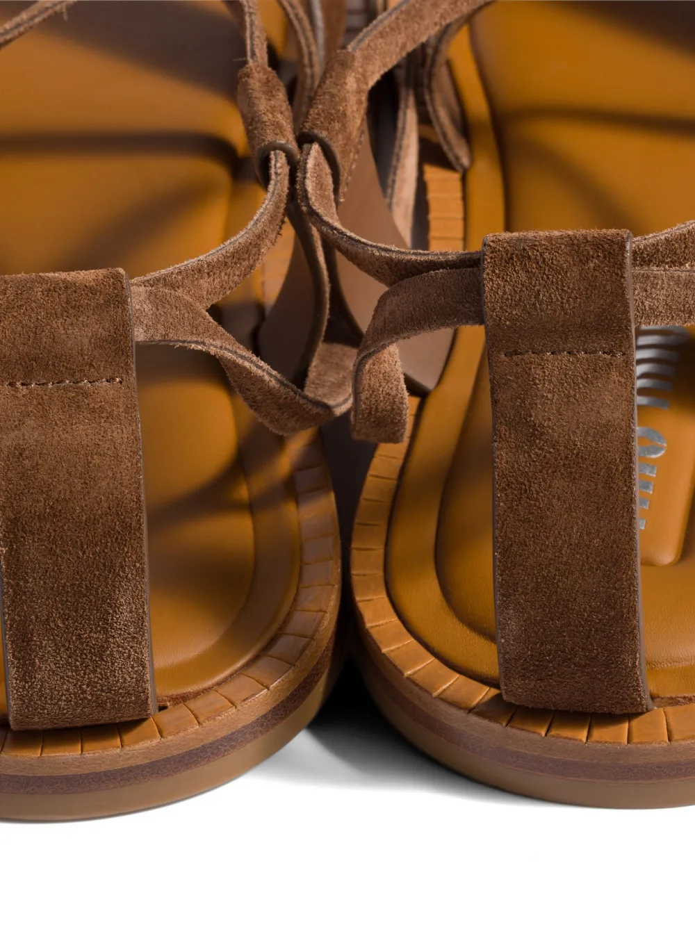Miu Suède sandalen Bruin