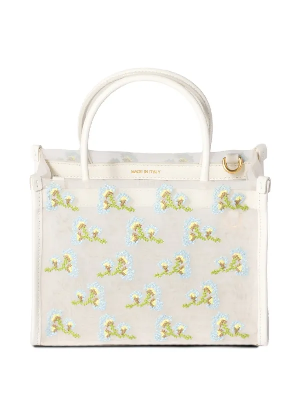 Miu Miu エンブロイダリーメッシュ トップハンドルバッグ | ホワイト