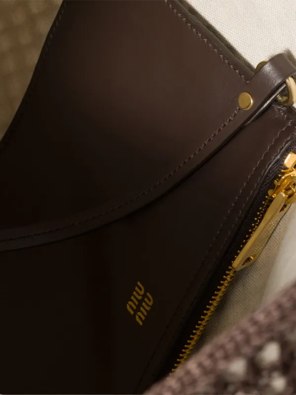 Miu Miu Ivy Raffia Crochet Bag | Brown | FARFETCH