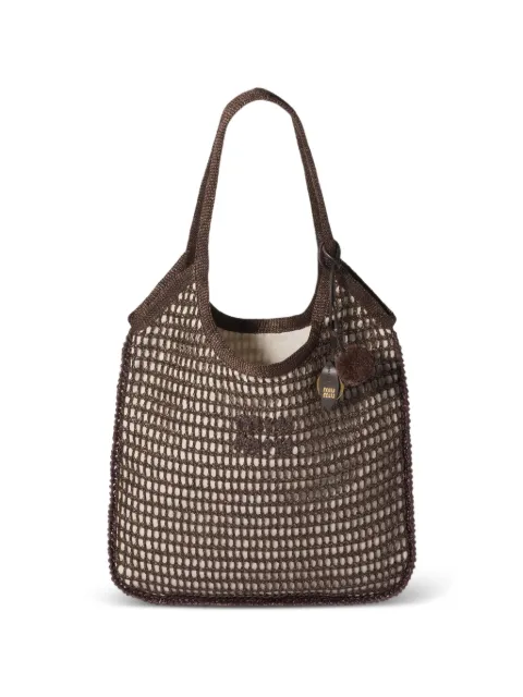 Miu Miu Ivy Raffia Häkeltasche