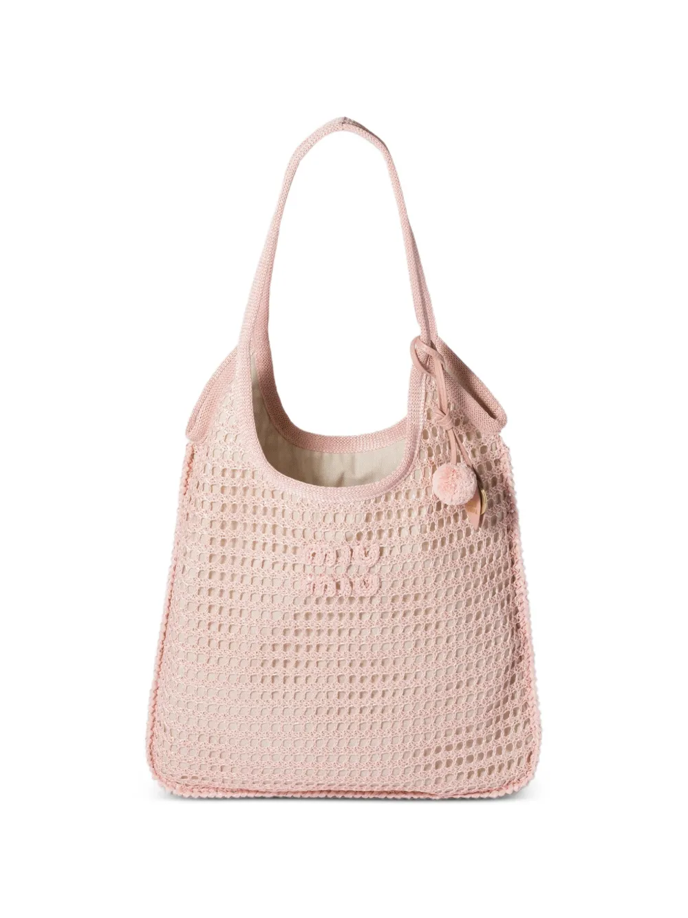 Miu Miu Ivy raffia crochet bag - Rosa