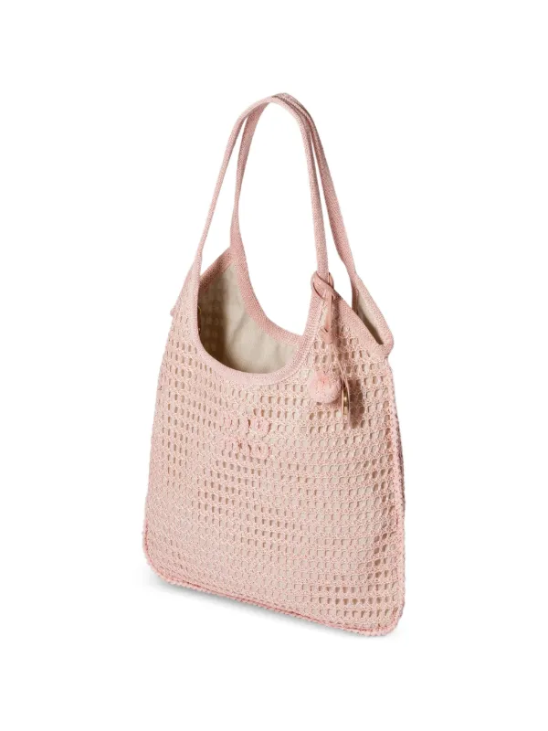 Miu Miu Ivy Raffia Crochet Bag | Pink | FARFETCH