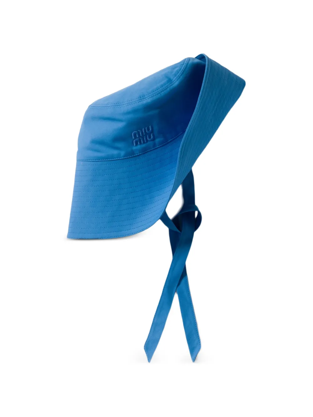 Miu Miu wide-brimmed Poplin Bucket Hat | Blue | FARFETCH