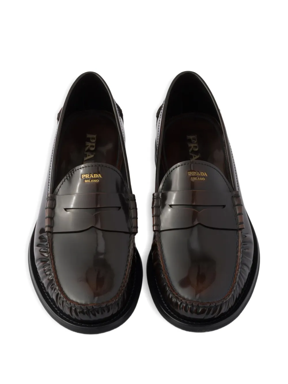 Prada Sneakers van geborsteld leer Bruin