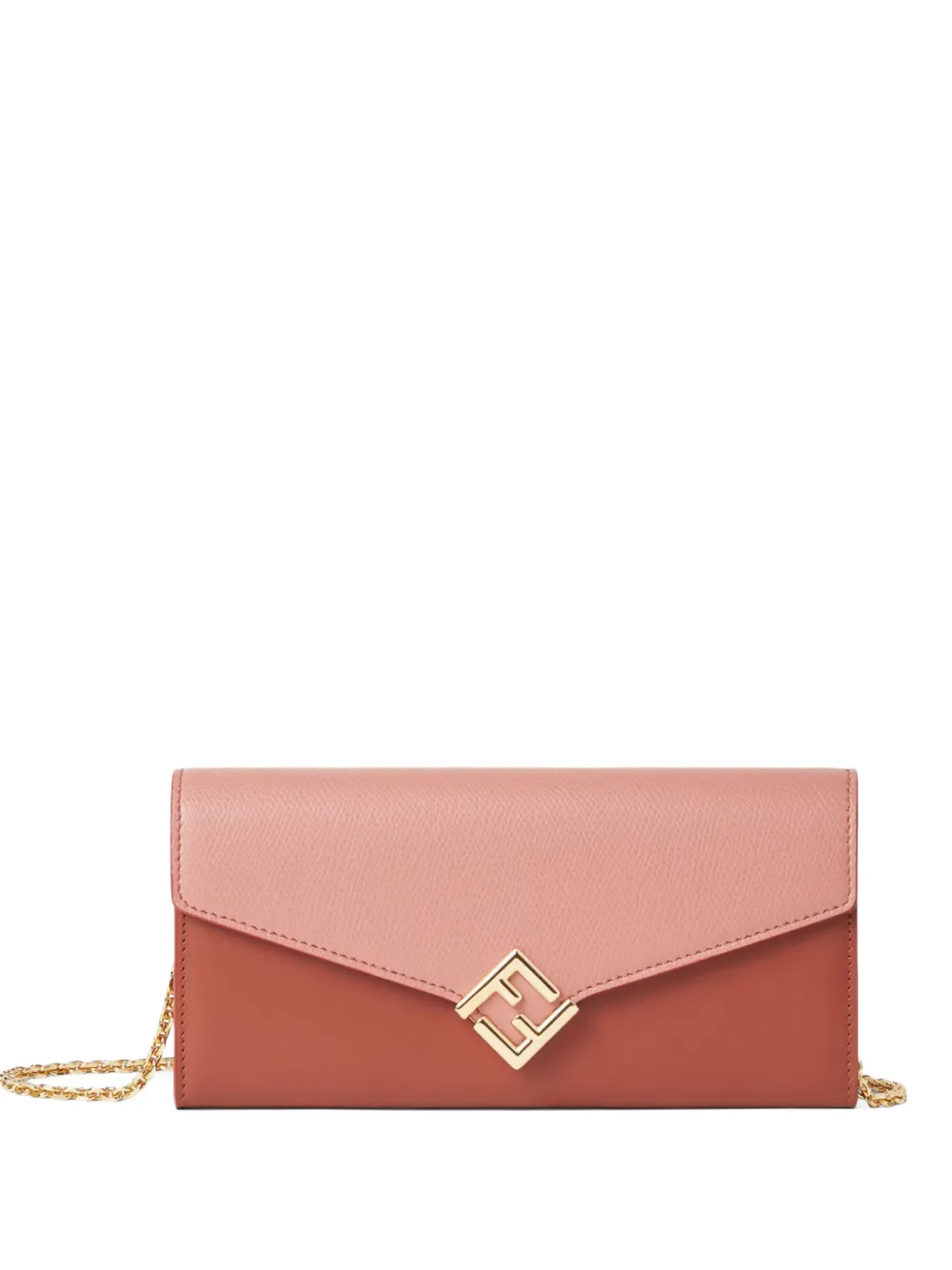 FENDI FF Diamonds Continental chain-strap clutch bag - Braun