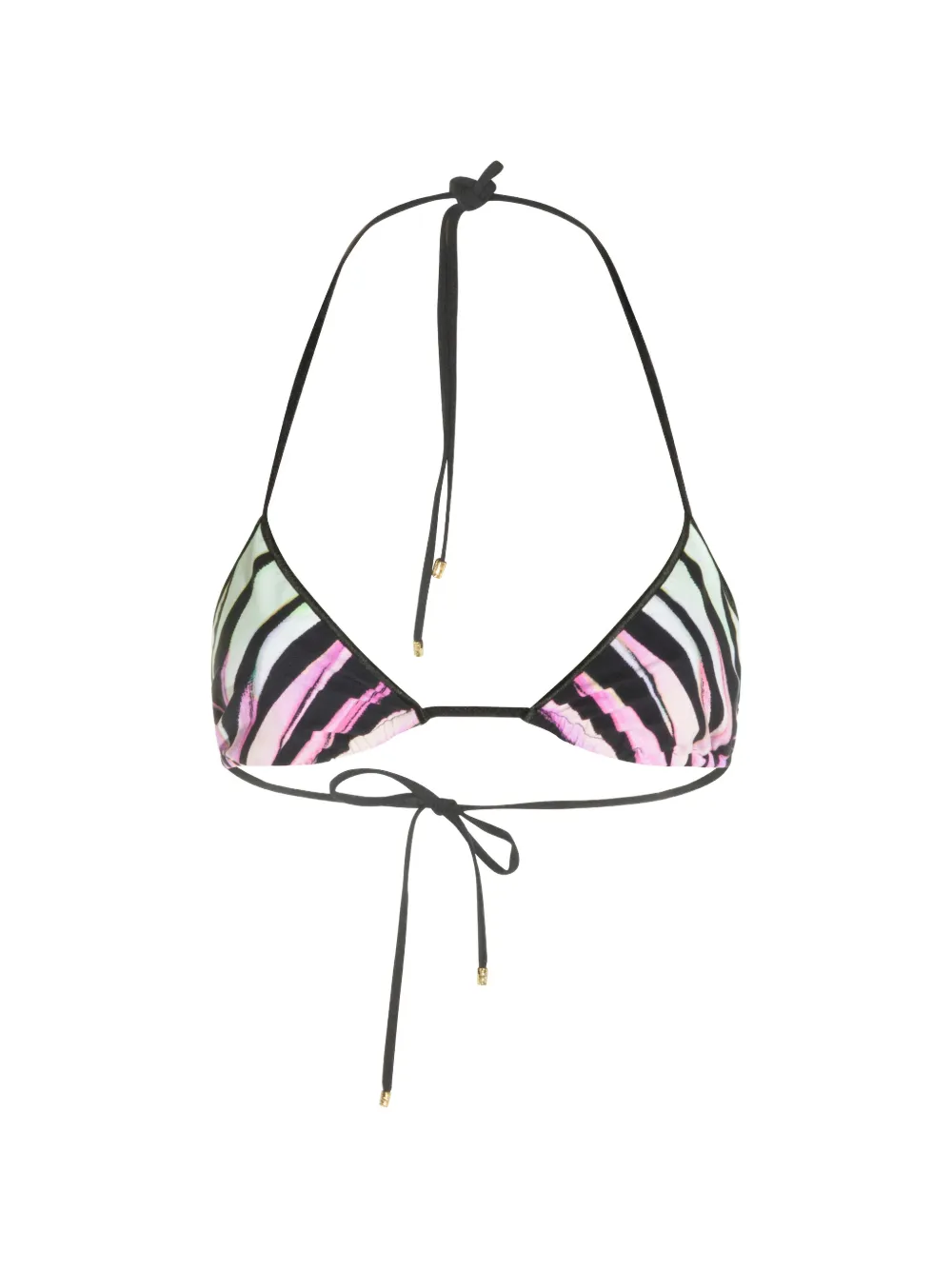 Roberto Cavalli zebra-print triangle bikini top - Nero