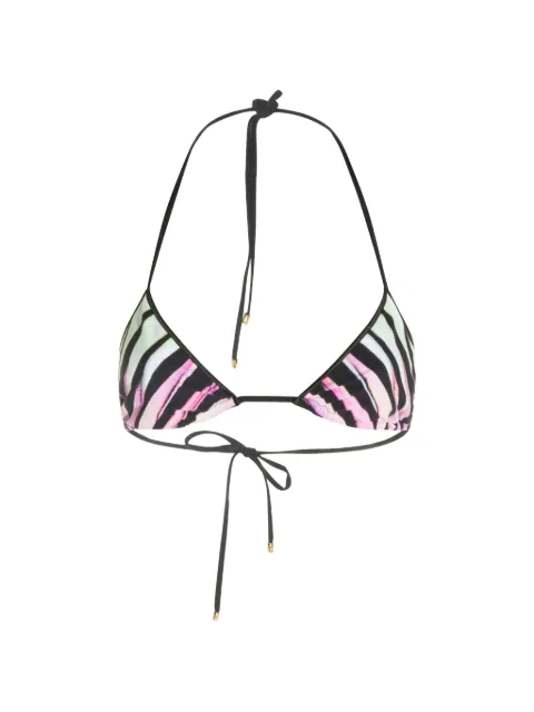 Roberto Cavalli zebra-print triangle bikini top