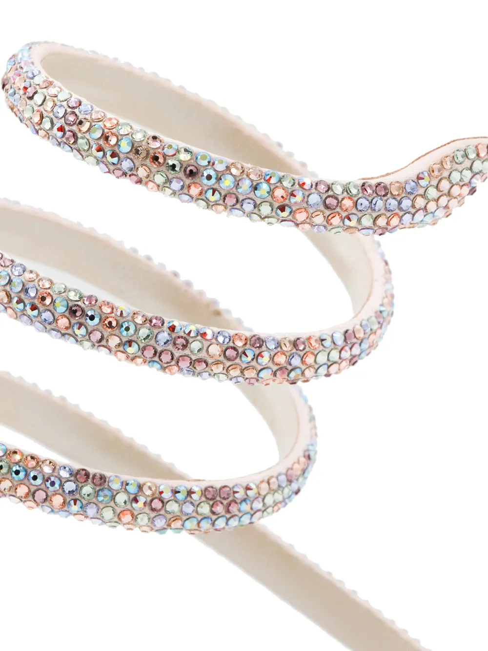 René Caovilla Cleo crystal-embellished sandals Beige