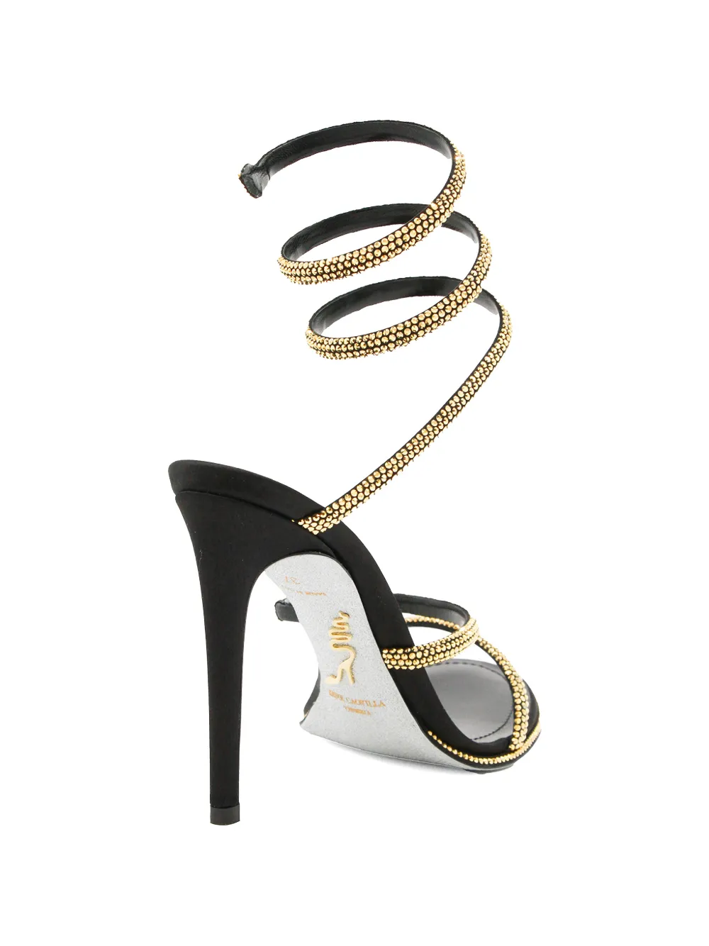 René Caovilla Cleo crystal-embellished wrap sandals Zwart