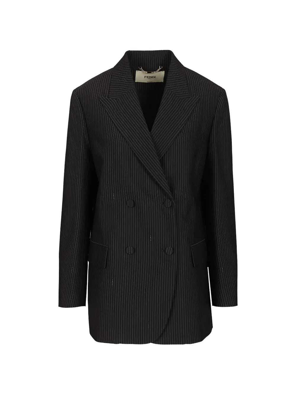 FENDI pinstriped double-breasted blazer - Blu