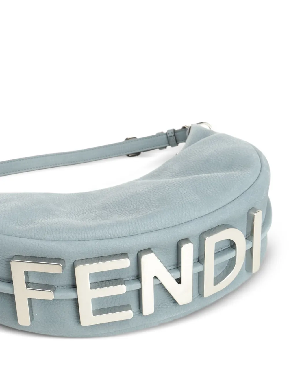 FENDI graphy kleine clutch met suède afwerking Blauw