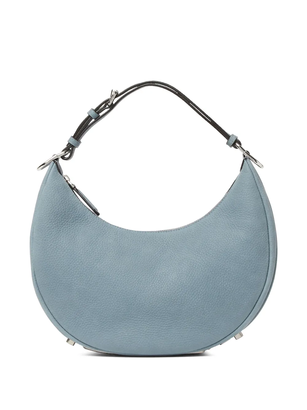 FENDI small Fendigraphy suede-finish clutch bag - Blu