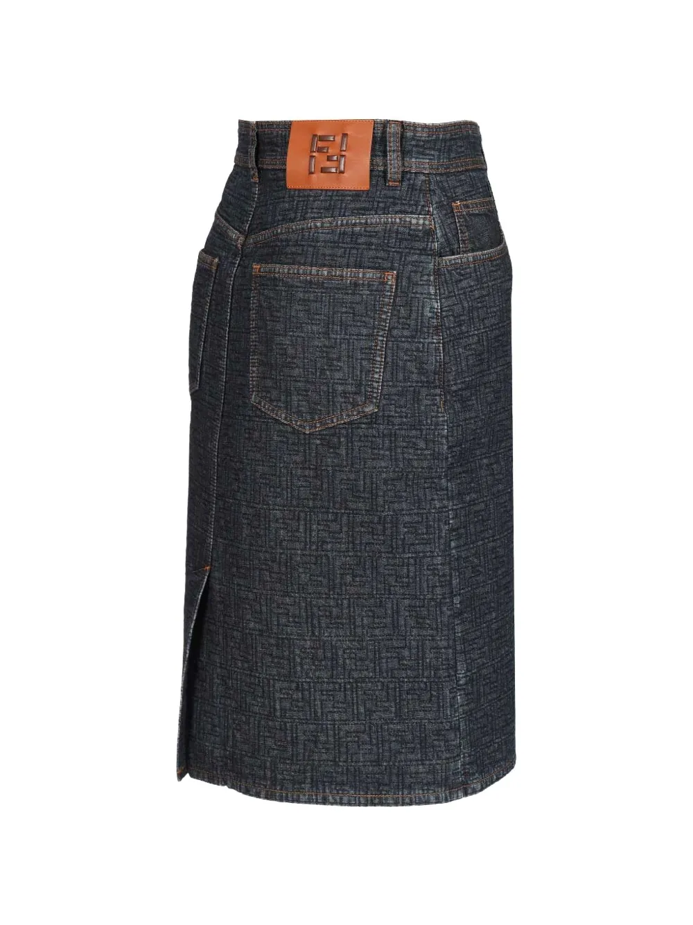  Fendi Falda Vaquera Con Logo Ff - Azul 