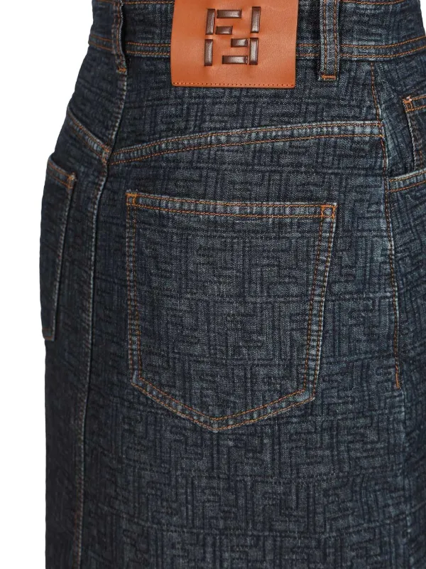 FENDI FF Denim Skirt | Blue | FARFETCH
