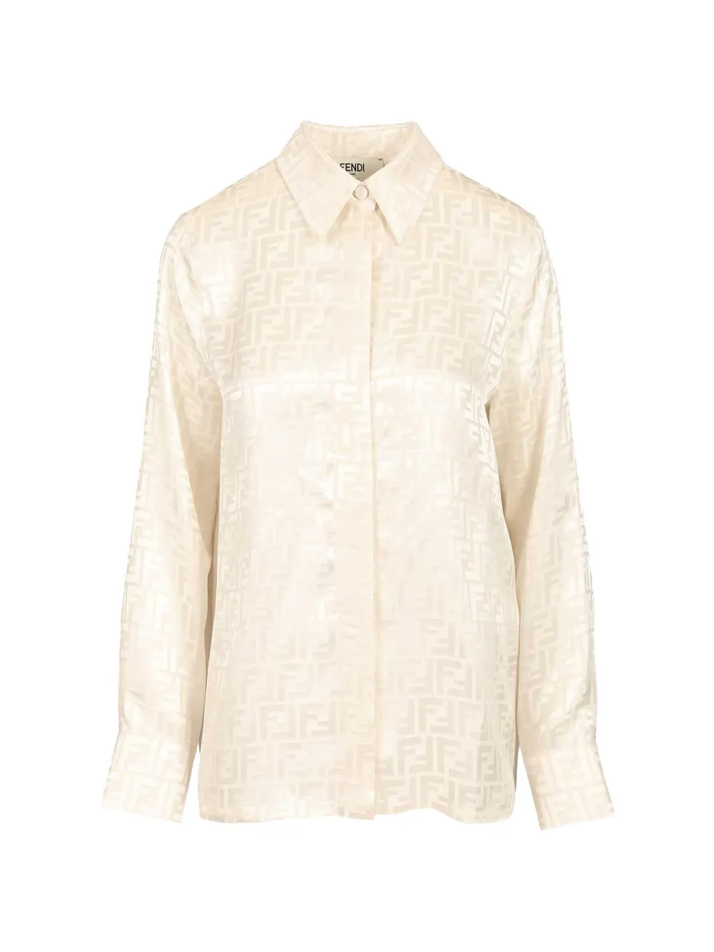 FENDI FF-jacquard silk shirt - Toni neutri