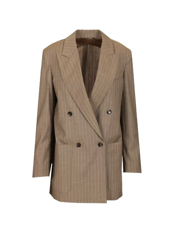 新品60%OFF マックスマーラ ストライプジャケット ネイビー 40 MAXMARA