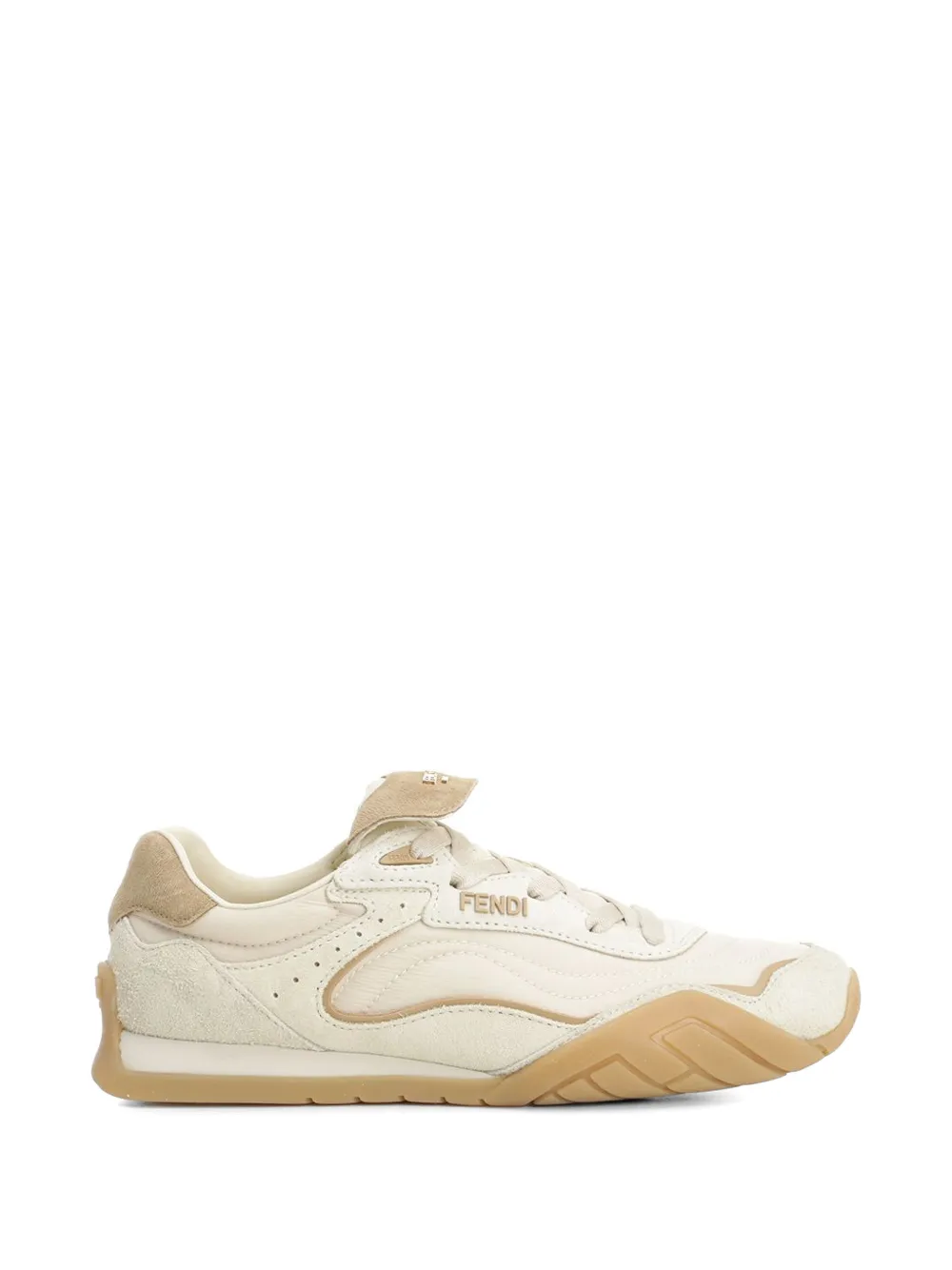 FENDI Wave Pulse suede sneakers - Nude