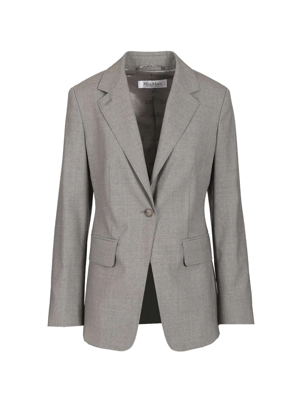 Max Mara single-breasted virgin-wool blazer - Grey