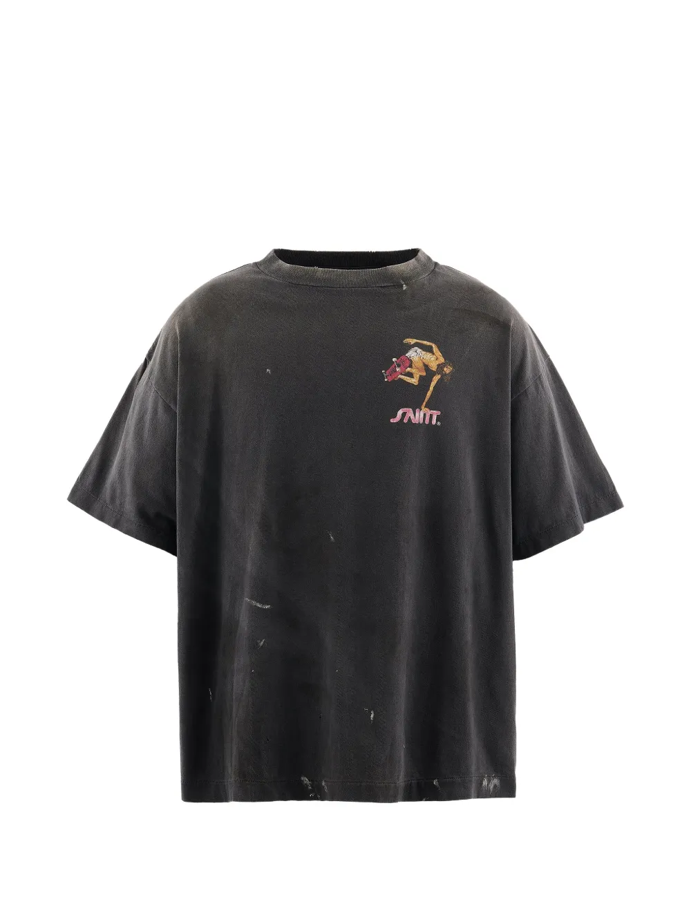SAINT MXXXXXX graphic-print distressed t-shirt - Schwarz