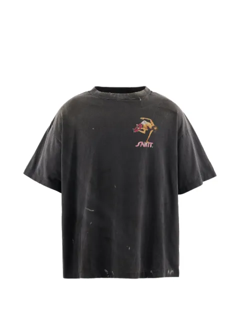 SAINT MXXXXXX graphic-print distressed t-shirt
