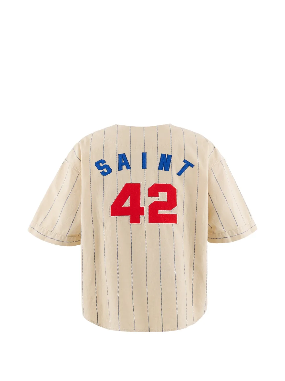 SAINT MXXXXXX Honkbalshirt met krijtstreep Beige