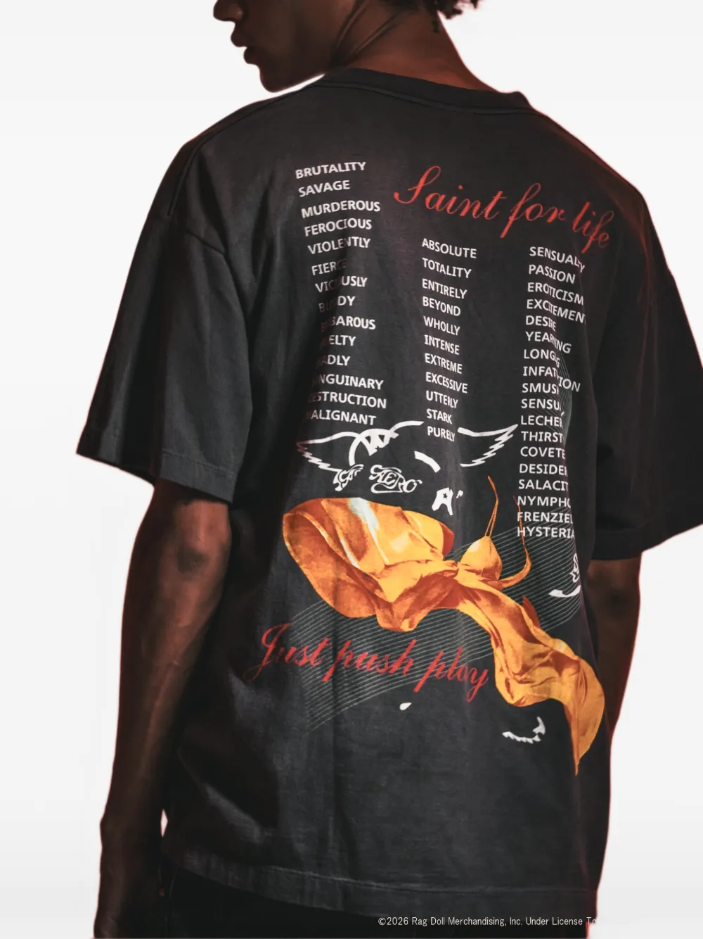 SAINT MXXXXXX Aerosmith-print graphic-print t-shirt | Grey | FARFETCH