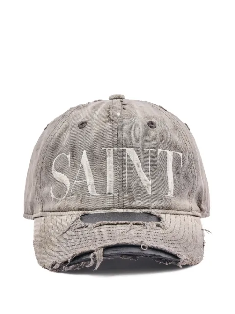 SAINT MXXXXXX distressed embroidered cap
