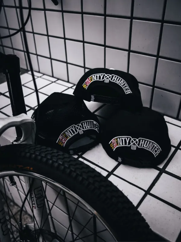 SAINT M×××××× SAINTY HUNTER BH_MESH CAP SAINT MXXXXXX Sainty Hunter Embroidered Cap | Black | FARFETCH