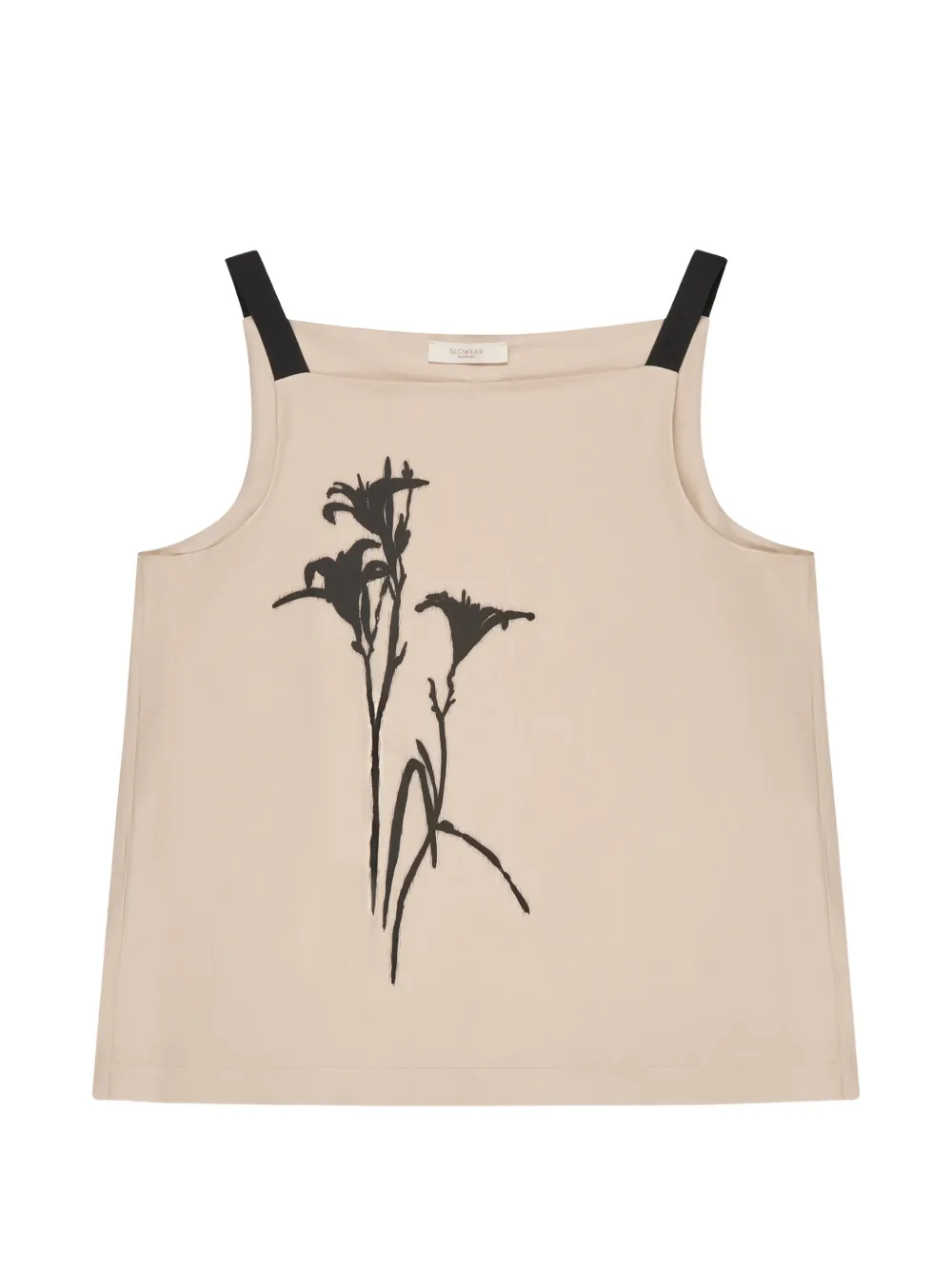 slowear floral-print square-neck top - Toni neutri