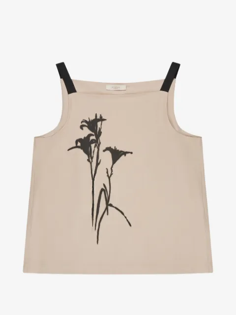slowear floral-print square-neck top
